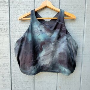 Athleta Conscious Crop Tie Dye Running Workout Athleisure Top size 3X Dark Teal